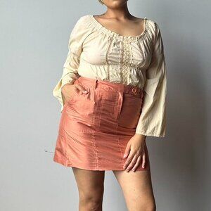 DKNY Women's Pink and Orange Skirt